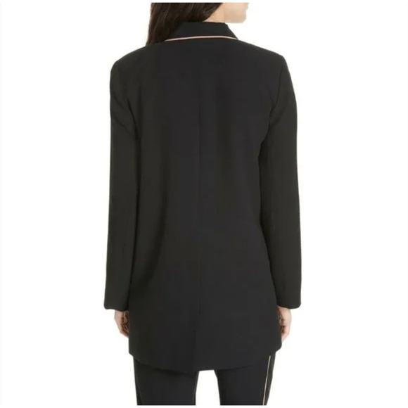 Eileen Fisher Silk Crepe Suit L PL NWT Blazer Pant Trouser Jacket Black Capsule - Picture 2 of 5